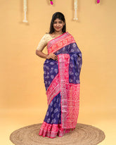 SC4350 - Linen With Bandhini Print And Border Stone